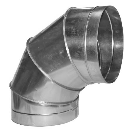 Отвод 90° Ø300 мм оцинкованный Ванвент для круглых воздуховодов